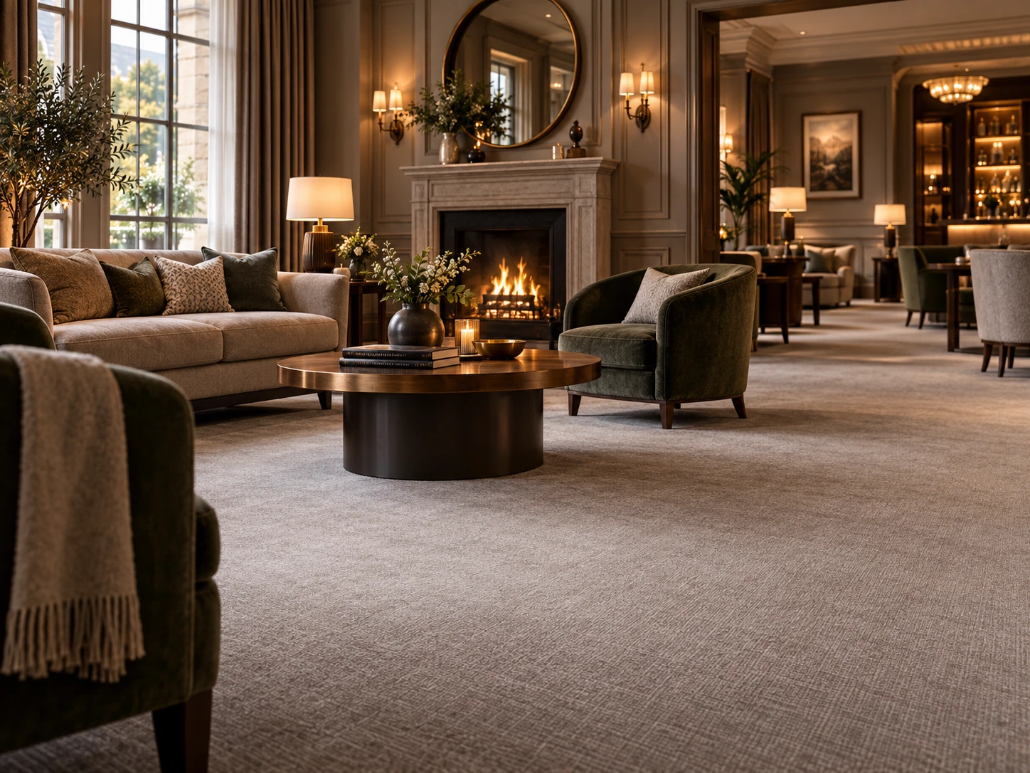 Carpeted lounge at The Beaulieu Hotel