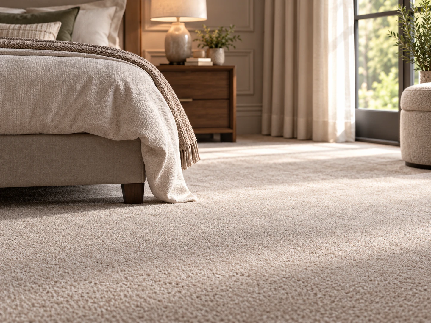 Soft cream carpet fitted in a bedroom